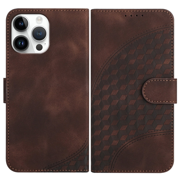 YX0060 Custodia in pelle per telefono con testa di elefante in rilievo con cordino, For iPhone 13 Pro Max, For iPhone 13 Pro, For iPhone 13