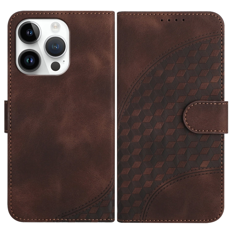 YX0060 Custodia in pelle per telefono con testa di elefante in rilievo con cordino, For iPhone 13 Pro Max, For iPhone 13 Pro, For iPhone 13