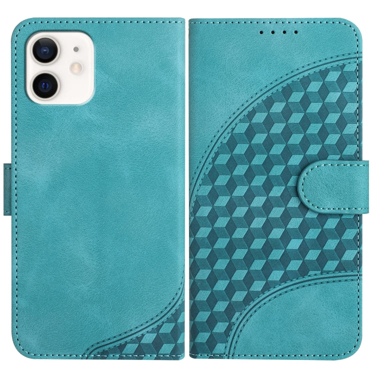 YX0060 Custodia in pelle per telefono con testa di elefante in rilievo con cordino, For iPhone 12 mini, For iPhone 11 Pro Max, For iPhone 11