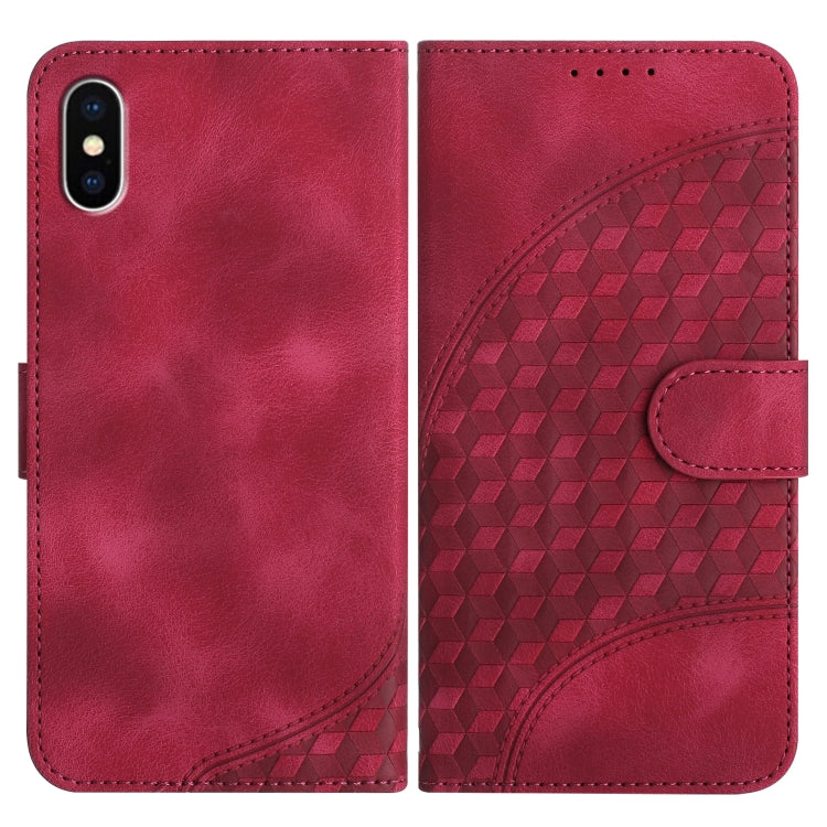 YX0060 Custodia in pelle per telefono con testa di elefante in rilievo con cordino, For iPhone 11 Pro, For iPhone XS / X, For iPhone XR