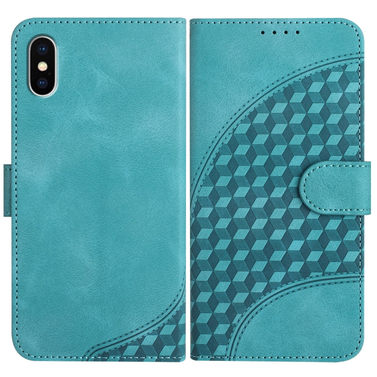 YX0060 Custodia in pelle per telefono con testa di elefante in rilievo con cordino, For iPhone 11 Pro, For iPhone XS / X, For iPhone XR