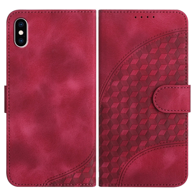 YX0060 Custodia in pelle per telefono con testa di elefante in rilievo con cordino, For iPhone XS Max, For iPhone 8 Plus / 7 Plus