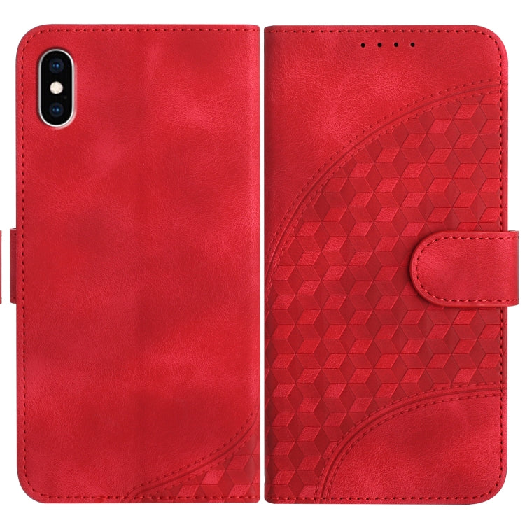 YX0060 Custodia in pelle per telefono con testa di elefante in rilievo con cordino, For iPhone XS Max, For iPhone 8 Plus / 7 Plus