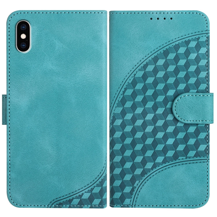YX0060 Custodia in pelle per telefono con testa di elefante in rilievo con cordino, For iPhone XS Max, For iPhone 8 Plus / 7 Plus