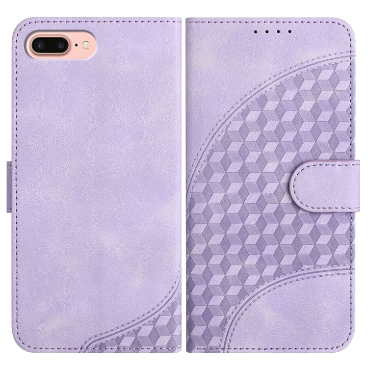 YX0060 Custodia in pelle per telefono con testa di elefante in rilievo con cordino, For iPhone XS Max, For iPhone 8 Plus / 7 Plus