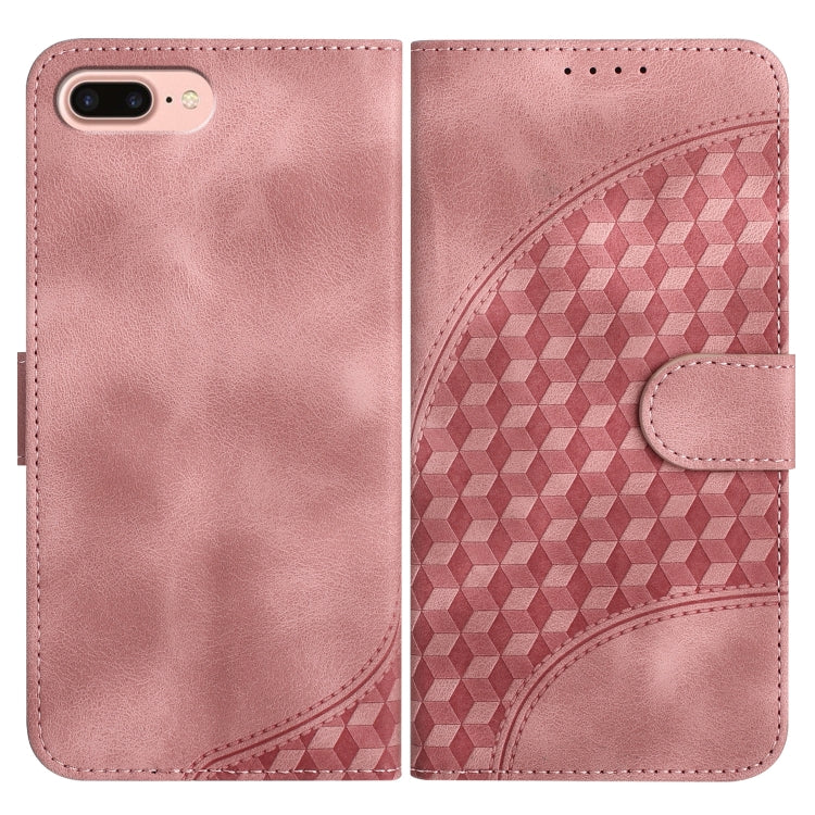 YX0060 Custodia in pelle per telefono con testa di elefante in rilievo con cordino, For iPhone XS Max, For iPhone 8 Plus / 7 Plus