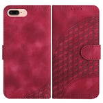 YX0060 Custodia in pelle per telefono con testa di elefante in rilievo con cordino, For iPhone XS Max, For iPhone 8 Plus / 7 Plus