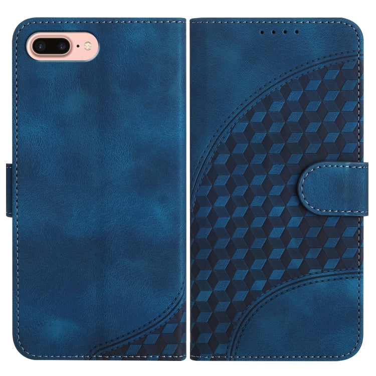 YX0060 Custodia in pelle per telefono con testa di elefante in rilievo con cordino, For iPhone XS Max, For iPhone 8 Plus / 7 Plus
