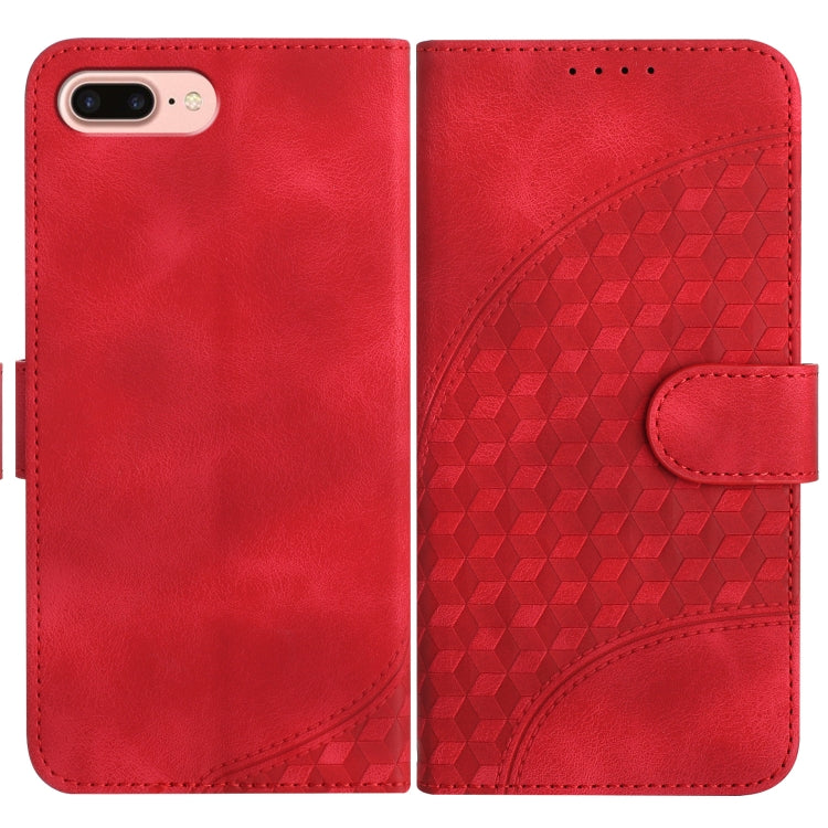 YX0060 Custodia in pelle per telefono con testa di elefante in rilievo con cordino, For iPhone XS Max, For iPhone 8 Plus / 7 Plus
