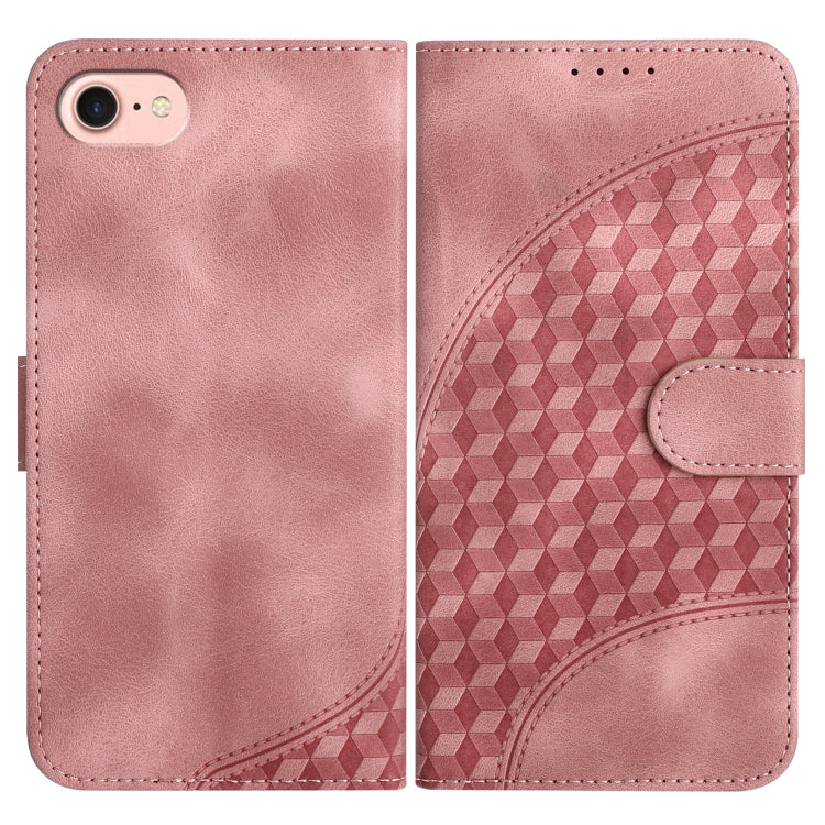 YX0060 Custodia in pelle per telefono con testa di elefante in rilievo con cordino, For iPhone 14 Pro, For iPhone 14 Pro Max, For iPhone SE 2022/SE 2020/6/7/8