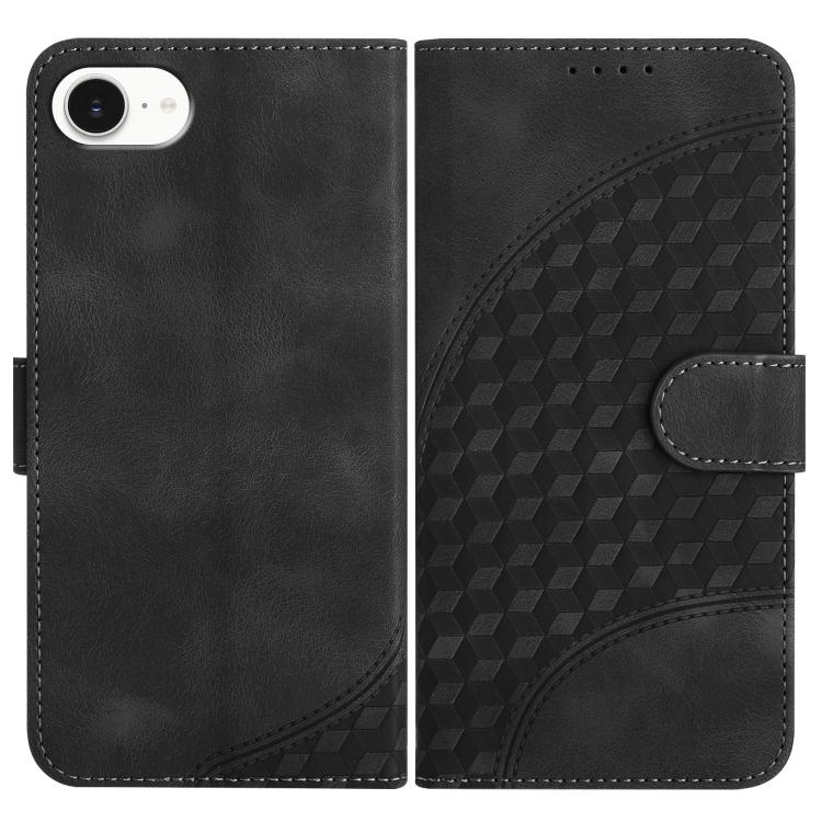 YX0060 Custodia in pelle per telefono con testa di elefante in rilievo con cordino, For iPhone 17e / 16e, For iPhone 17 Pro Max, For iPhone 17 Pro