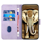 YX0060 Custodia in pelle per telefono con testa di elefante in rilievo con cordino, For iPhone 16 Pro, For iPhone 16 Plus, For iPhone 16