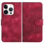 YX0060 Custodia in pelle per telefono con testa di elefante in rilievo con cordino, For iPhone 16 Pro, For iPhone 16 Plus, For iPhone 16