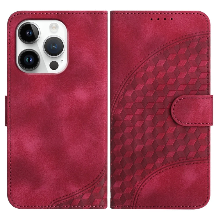 YX0060 Custodia in pelle per telefono con testa di elefante in rilievo con cordino, For iPhone 16 Pro, For iPhone 16 Plus, For iPhone 16