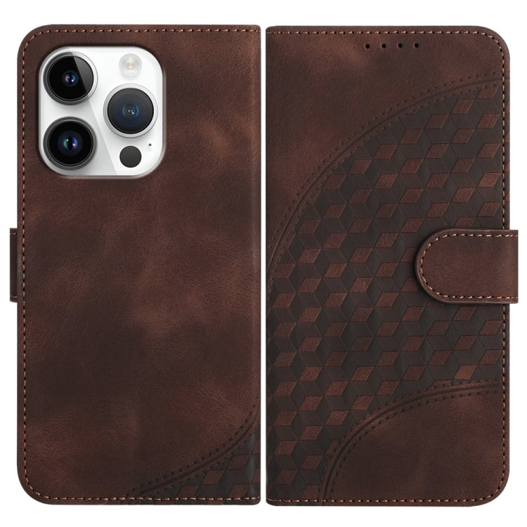 YX0060 Custodia in pelle per telefono con testa di elefante in rilievo con cordino, For iPhone 16 Pro, For iPhone 16 Plus, For iPhone 16