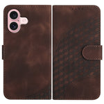 YX0060 Custodia in pelle per telefono con testa di elefante in rilievo con cordino, For iPhone 16 Pro, For iPhone 16 Plus, For iPhone 16