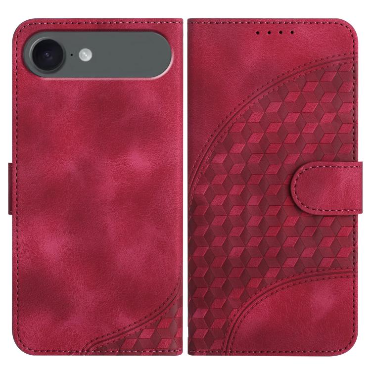 YX0060 Custodia in pelle per telefono con testa di elefante in rilievo con cordino, For iPhone 17, For iPhone Air, For iPhone 16 Pro Max