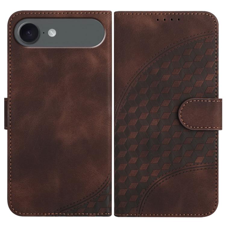 YX0060 Custodia in pelle per telefono con testa di elefante in rilievo con cordino, For iPhone 17, For iPhone Air, For iPhone 16 Pro Max