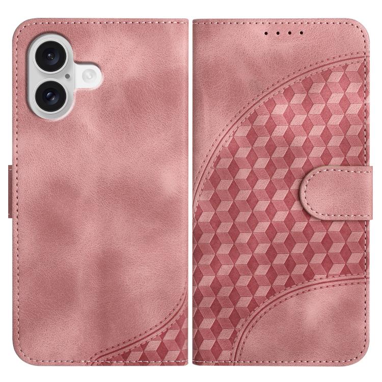 YX0060 Custodia in pelle per telefono con testa di elefante in rilievo con cordino, For iPhone 17, For iPhone Air, For iPhone 16 Pro Max