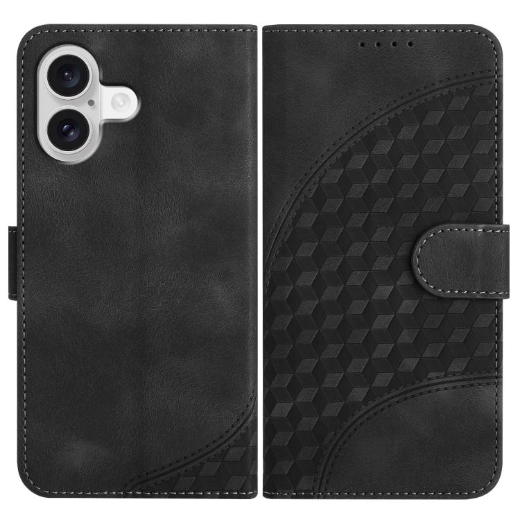 YX0060 Custodia in pelle per telefono con testa di elefante in rilievo con cordino, For iPhone 17, For iPhone Air, For iPhone 16 Pro Max