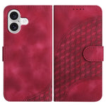 YX0060 Custodia in pelle per telefono con testa di elefante in rilievo con cordino, For iPhone 17, For iPhone Air, For iPhone 16 Pro Max