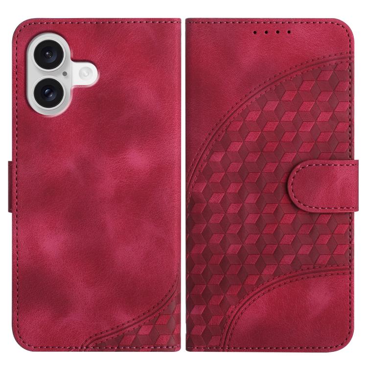 YX0060 Custodia in pelle per telefono con testa di elefante in rilievo con cordino, For iPhone 17, For iPhone Air, For iPhone 16 Pro Max