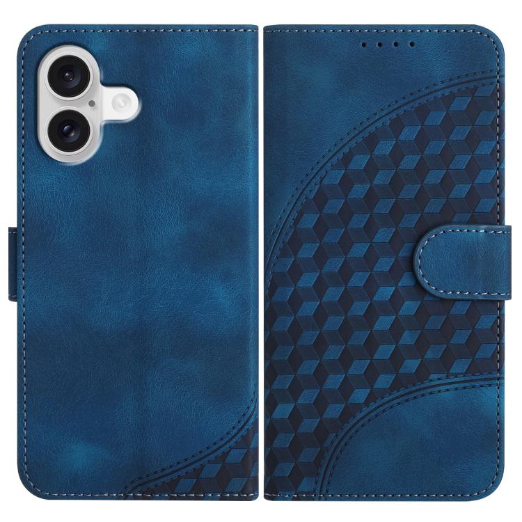 YX0060 Custodia in pelle per telefono con testa di elefante in rilievo con cordino, For iPhone 17, For iPhone Air, For iPhone 16 Pro Max