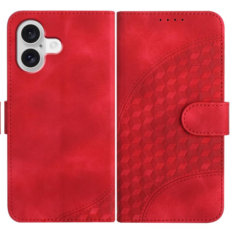 YX0060 Custodia in pelle per telefono con testa di elefante in rilievo con cordino, For iPhone 17, For iPhone Air, For iPhone 16 Pro Max