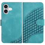 YX0060 Custodia in pelle per telefono con testa di elefante in rilievo con cordino, For iPhone 17, For iPhone Air, For iPhone 16 Pro Max