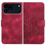 YX0060 Custodia in pelle per telefono con testa di elefante in rilievo con cordino, For iPhone 17e / 16e, For iPhone 17 Pro Max, For iPhone 17 Pro