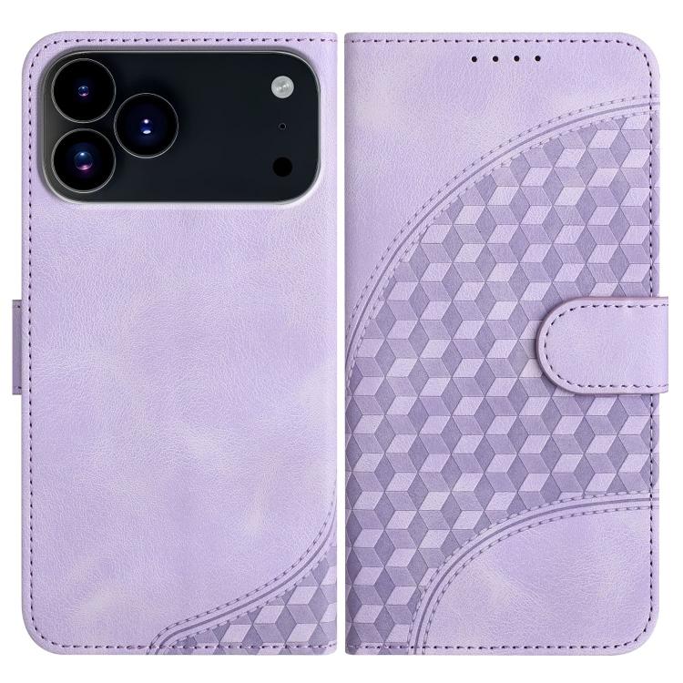 YX0060 Custodia in pelle per telefono con testa di elefante in rilievo con cordino, For iPhone 17e / 16e, For iPhone 17 Pro Max, For iPhone 17 Pro