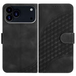 YX0060 Custodia in pelle per telefono con testa di elefante in rilievo con cordino, For iPhone 17e / 16e, For iPhone 17 Pro Max, For iPhone 17 Pro