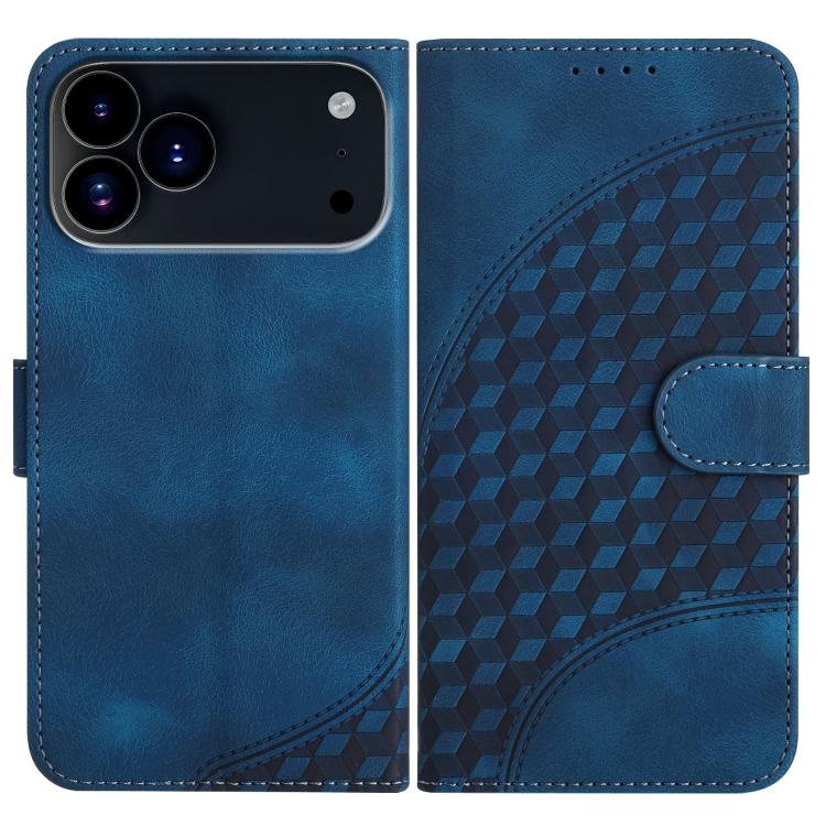 YX0060 Custodia in pelle per telefono con testa di elefante in rilievo con cordino, For iPhone 17e / 16e, For iPhone 17 Pro Max, For iPhone 17 Pro