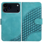YX0060 Custodia in pelle per telefono con testa di elefante in rilievo con cordino, For iPhone 17e / 16e, For iPhone 17 Pro Max, For iPhone 17 Pro