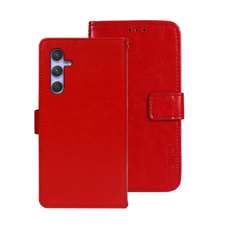 idewei Custodia per telefono in pelle con texture Crazy Horse con supporto, For Samsung Galaxy A25 5G, For Samsung Galaxy S23 FE 5G