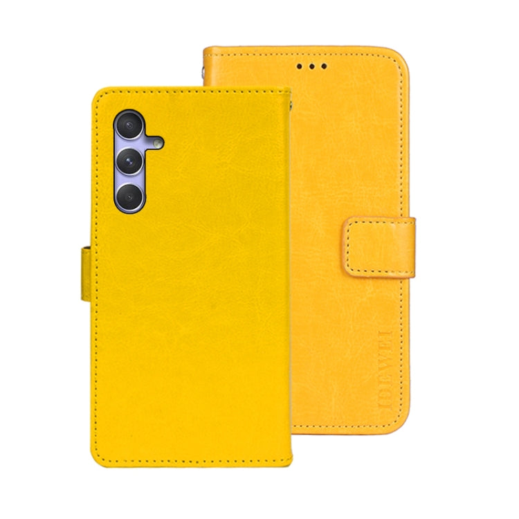 idewei Custodia per telefono in pelle con texture Crazy Horse con supporto, For Samsung Galaxy A25 5G, For Samsung Galaxy S23 FE 5G