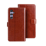 idewei Custodia per telefono in pelle con texture Crazy Horse con supporto, For Samsung Galaxy A25 5G, For Samsung Galaxy S23 FE 5G