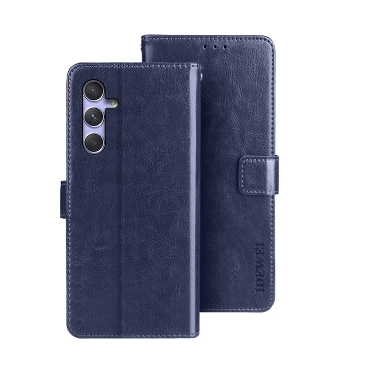 idewei Custodia per telefono in pelle con texture Crazy Horse con supporto, For Samsung Galaxy A25 5G, For Samsung Galaxy S23 FE 5G