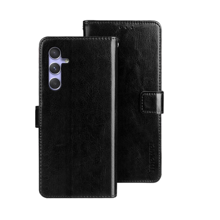 idewei Custodia per telefono in pelle con texture Crazy Horse con supporto, For Samsung Galaxy A25 5G, For Samsung Galaxy S23 FE 5G