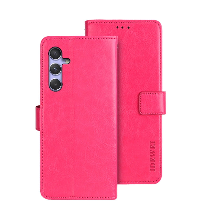 idewei Custodia per telefono in pelle con texture Crazy Horse con supporto, For Samsung Galaxy A25 5G, For Samsung Galaxy S23 FE 5G