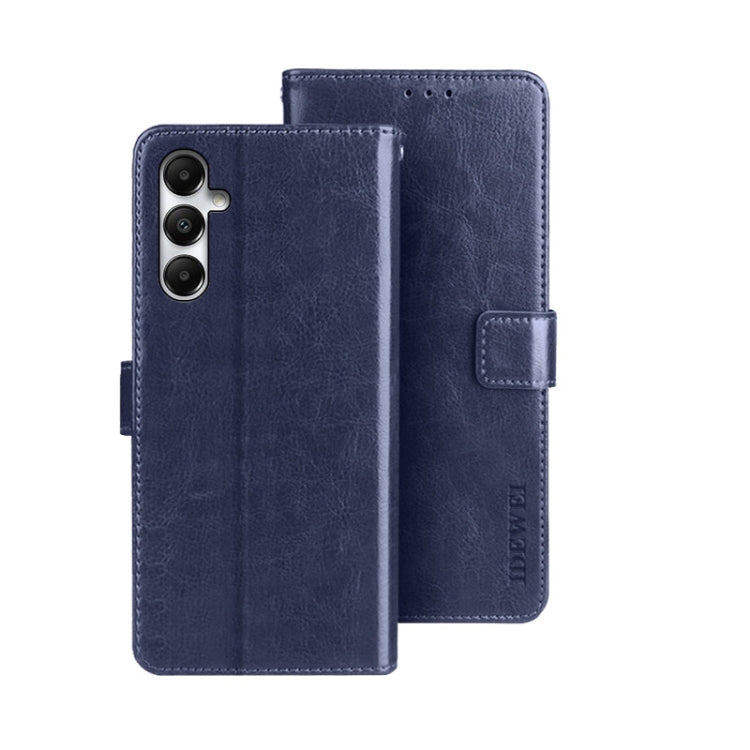 idewei Custodia per telefono in pelle con texture Crazy Horse con supporto, For Samsung Galaxy A05 4G, For Samsung Galaxy A05s 4G, For Samsung Galaxy M34 5G / F34 5G