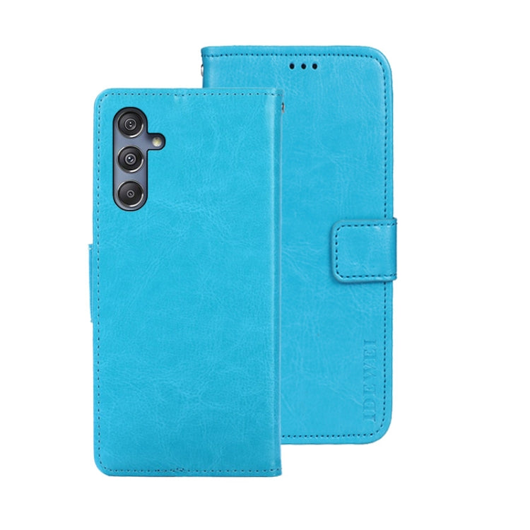 idewei Custodia per telefono in pelle con texture Crazy Horse con supporto, For Samsung Galaxy A05 4G, For Samsung Galaxy A05s 4G, For Samsung Galaxy M34 5G / F34 5G