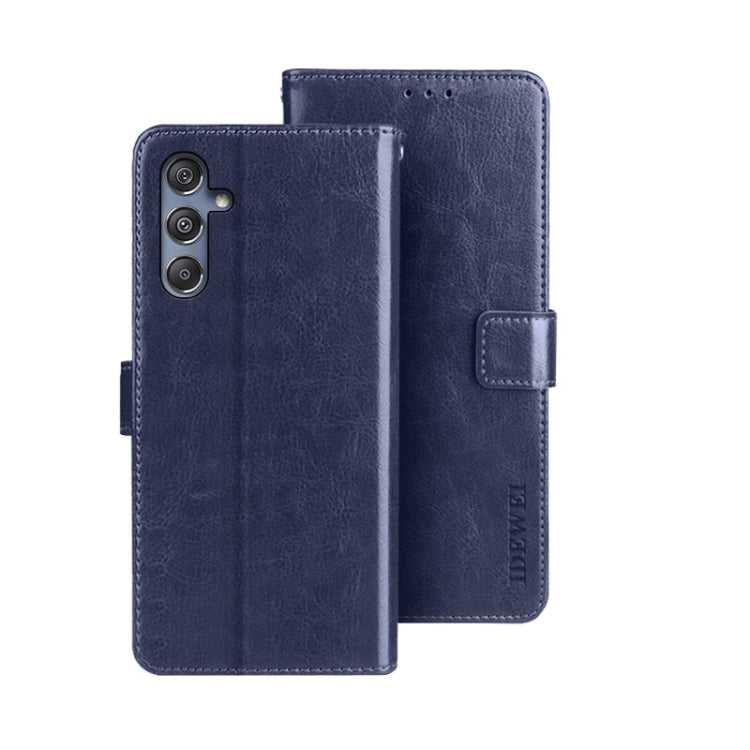 idewei Custodia per telefono in pelle con texture Crazy Horse con supporto, For Samsung Galaxy A05 4G, For Samsung Galaxy A05s 4G, For Samsung Galaxy M34 5G / F34 5G