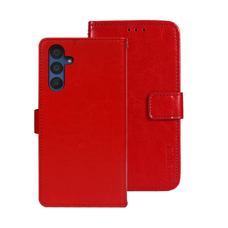 idewei Custodia per telefono in pelle con texture Crazy Horse con supporto, For Samsung Galaxy A15 5G, For Samsung Galaxy A55 5G, For Samsung Galaxy A35 5G