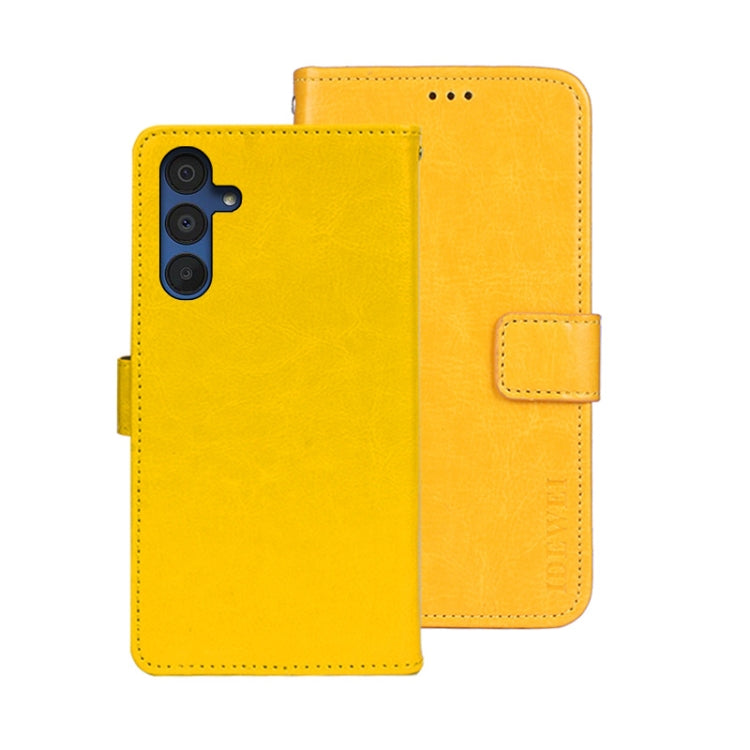 idewei Custodia per telefono in pelle con texture Crazy Horse con supporto, For Samsung Galaxy A15 5G, For Samsung Galaxy A55 5G, For Samsung Galaxy A35 5G