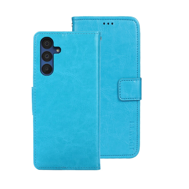 idewei Custodia per telefono in pelle con texture Crazy Horse con supporto, For Samsung Galaxy A15 5G, For Samsung Galaxy A55 5G, For Samsung Galaxy A35 5G