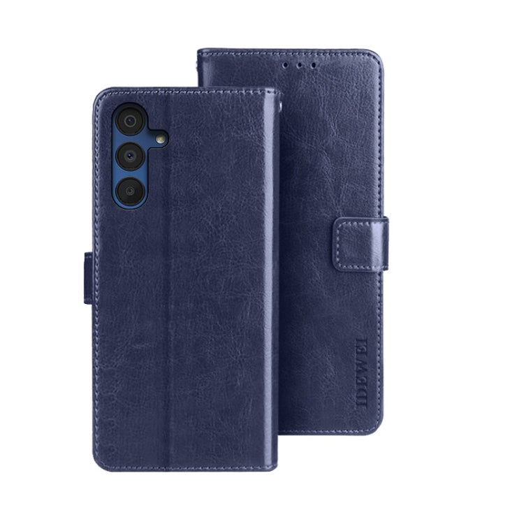 idewei Custodia per telefono in pelle con texture Crazy Horse con supporto, For Samsung Galaxy A15 5G, For Samsung Galaxy A55 5G, For Samsung Galaxy A35 5G
