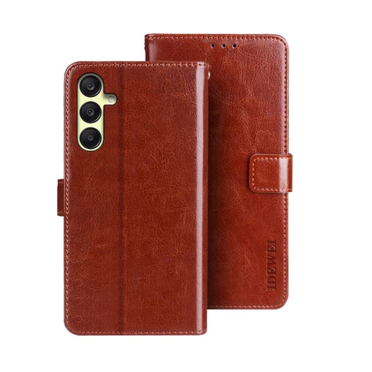 idewei Custodia per telefono in pelle con texture Crazy Horse con supporto, For Samsung Galaxy A25 5G, For Samsung Galaxy S23 FE 5G