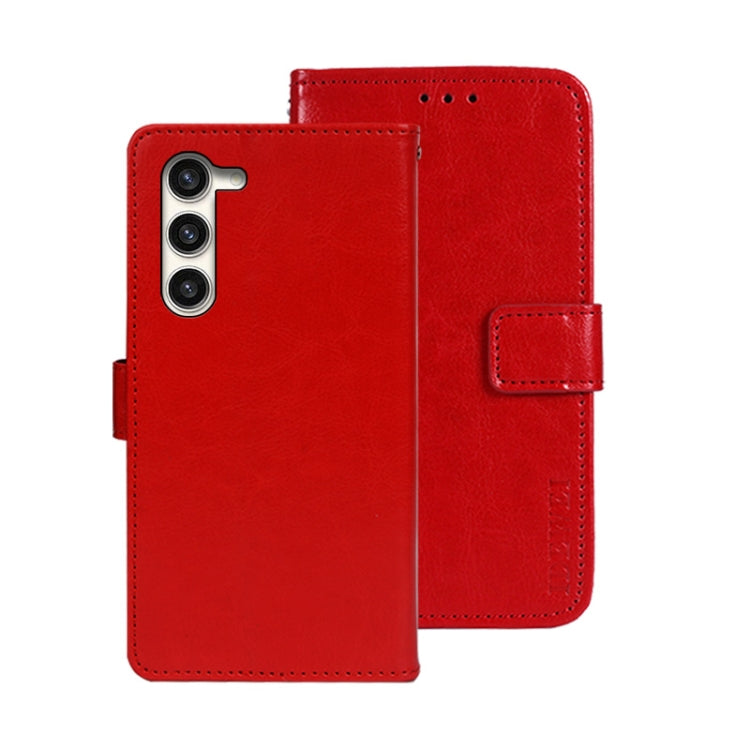 idewei Custodia per telefono in pelle con texture Crazy Horse con supporto, For Samsung Galaxy S24 Ultra 5G, For Samsung Galaxy S24+ 5G, For Samsung Galaxy S24 5G
