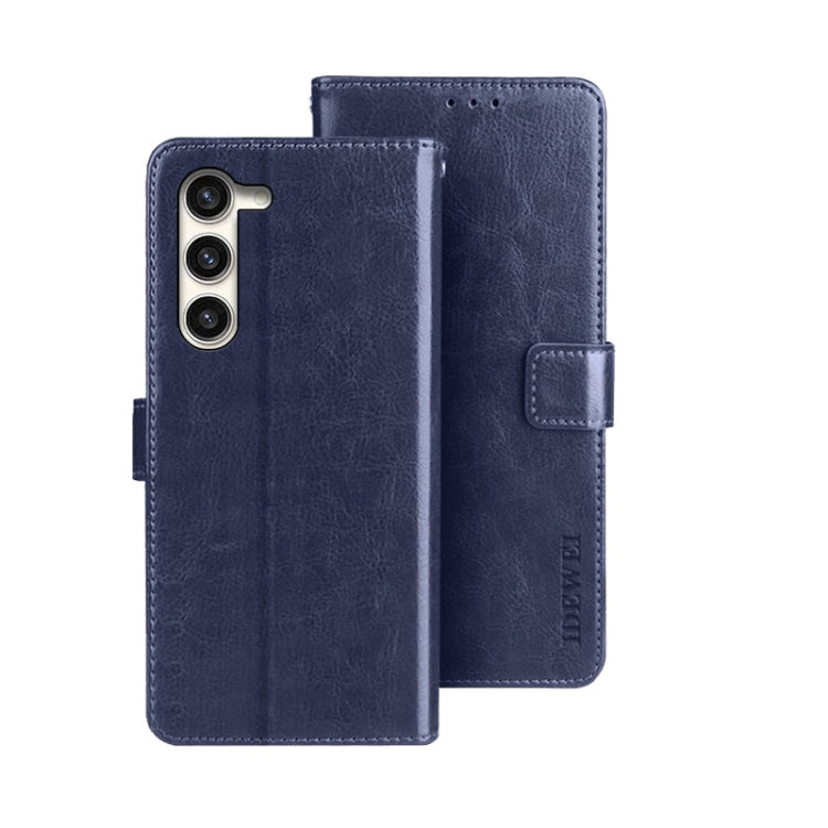 idewei Custodia per telefono in pelle con texture Crazy Horse con supporto, For Samsung Galaxy S24 Ultra 5G, For Samsung Galaxy S24+ 5G, For Samsung Galaxy S24 5G